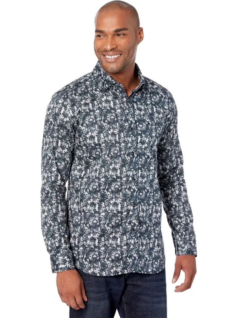 Robert Graham Hawking Long Sleeve Woven Shirt Men Size Large Color Black NEW!!